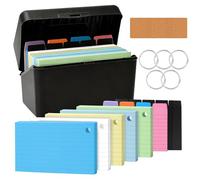 Fiches Bristol, Comprend 250 Fiches Bristol De Couleur, 100 Blocs-Notes, 5 Intercalaires, 5 Classeurs Et 1 étiquette En Pin, Idéal Pour étudier, Prendre Des Notes, L'école Et Le Bureau