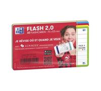 Fiches Bristol flashcards - FLASH - 2.0 - 32 pièces - Non perforées - 75x125 mm A7 - Coloris assortis