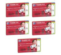 Fiches Bristol flashcards - Oxford - Lot de 5 Paquets - 32 Fiches Non Perforées - 75x125 mm - Coloris Assortis