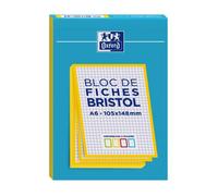 OXFORD Lot de 5 Blocs de 30 fiches bristol 105X148 non perforées Q5/5 jaune