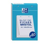 Fiches bristol - Non spécifié - A5 - 60 fiches - 210g - Perforées 2 trous