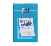 OXFORD Bloc de 30 fiches bristol 125X200 perforées Q5/5 bleu