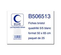 Fiches bristol quadrillées 5/5, 500 x 650 mm, 25 fiches