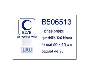 Fiches bristol quadrillées 5/5, 500 x 650 mm, 25 fiches