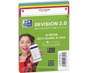 Fiches bristol REVISION 2.0, A5, bord de couleur