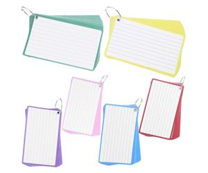 Fiches de Notes Lignées Anneaux Métalliques, 60 Feuilles, 6 livres | Papier et Fer, Couvercle Servant de Support, pour Cours, Réunions, Rappels et Travail Quotidien