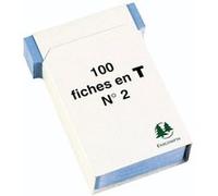 Fiches Exacompta en T - Etui de 100 fiches n°2 - 60x85mm - Rouge G