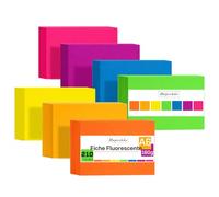 Fiches Flashcards A6 Colorées - 210 Cartes Révision Néon Fluorescentes | 180g/m² Fiche Bristol - 7 Couleurs Vives Non pour Étude, Bureau et Projets Créatifs