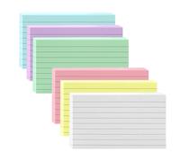 Fiches lignées 3x5 couleurs assorties pour étudier | 300 pièces, 12,7 x 7,6 cm, cartes flash, pour bureau, maison et école, prise de notes et bloc-notes
