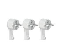 Fiches Schuko plates lot de 3, fiche plate IP20, fiche Schuko coudée extra-plate 250 V / 16 A, compatible avec câbles jusqu’à 1,5 mm², fiche plate avec décharge de traction, Blanc