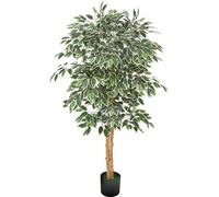 Ficus artificiel de 150 cm, grande plante artificielle avec pot pour décoration d'intérieur