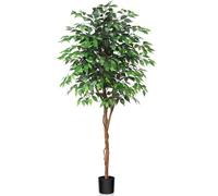 Ficus artificiel de 180 cm de haut avec des troncs naturels, pour la décoration d'intérieur