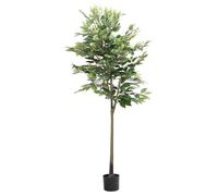 Ficus artificiel - VIDAXL - 756 feuilles - 170 cm - Vert - Pot 15 cm - Intérieur - Assemblage requis - Anti-poussière