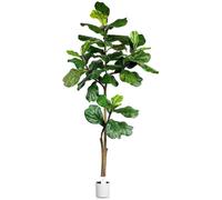 Ficus d'intérieur de 180 cm, ficus artificiel « Fiddle Leaf Fig », plante d'intérieur tropicale, ficus avec tige réglable et feuilles, décoration pour le salon, le bureau, les fêtes et les célébration