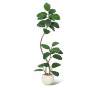Ficus en caoutchouc artificiel - Plante d'intérieur, hauteur 150 cm - Plante d'intérieur tropicale - Feuilles en PE réalistes - Décoration pour la maison - Vert