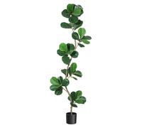 Ficus lyrata artificiel, 180 cm - Grande plante artificielle en pot - Ficus réaliste pour intérieur et extérieur - Décoration pour la maison et le bureau - Vert