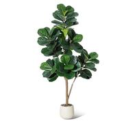 Ficus lyre artificiel - Ficus lyrata artificiel en pot de 150 cm - Grande plante d'intérieur - En plastique - Plante de sol - Pour l'intérieur