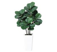Ficus lyre artificiel - Plante artificielle Ficus lyrata - Arbre d'intérieur de 120 cm - Avec cache-pot blanc - Décoration d'intérieur - Facile d'entretien