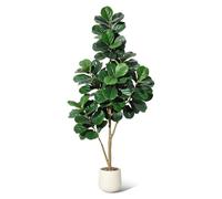 Ficus lyre artificiel - Plante de sol - 180 cm - PE - Style bonsaï - Pour l'extérieur - Vert