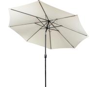 FIELDMANN FDZN 5006 Parasol, diamètre 3 m, housse crème en 100% polyester 160 g,par poignée, réglage de l'angle d'inclinaison, diamètre du mât 3,8 cm