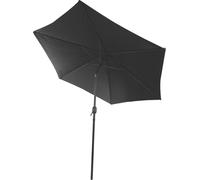 FIELDMANN FDZN 5007 Parasol, diamètre 3 m, toile noire en 100% polyester 160 g,par poignée, réglage de l'angle d'inclinaison, diamètre du mât 3,8 cm