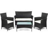 FIELDMANN FDZN 6050-PR Ensemble de meubles de jardin, composé de deux fauteuils, d'un canapé et d'une table avec plateau en verre trempé