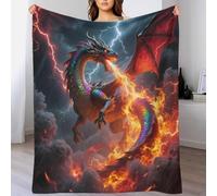 Fiery Dragon Couverture imprimée 3D Ptérodactyle pour canapés et chaises - Jeté en polaire confortable pour lit (127 x 152 cm)