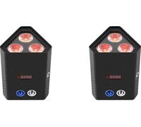 Fieryzeal Par Light, 3 pièces 10W 6-in-1 LED, 16,7 millions de couleurs, prise EU 2PCS