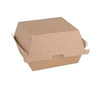 Fiesta Green FB665 Lot de 150 boîtes à hamburger compostables en papier kraft 108 x 112 x 112 mm