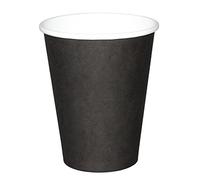 Fiesta Recyclable Gobelets boissons chaudes paroi simple Fiesta Recyclable noirs 230ml (lot de 50), Noir, 90(H) x 83(Ø) mm, Papier carton, GF041