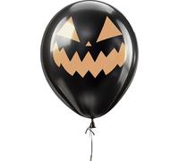 FIESTAS GUIRCA | 10 Ballons avec Visage de Citrouille (30 cm) - Décoration d'Halloween et Fêtes Costumées - Idéal pour Célébrations de Fantômes et Événements à Thème - Tous les Utilisateurs - Noir