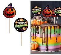 FIESTAS GUIRCA 12 piques décoratives citrouille (6 cm) - Ustensiles de cuisine pour décoration de table pour fêtes d'Halloween et célébrations - Multicolore
