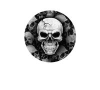 FIESTAS GUIRCA | 6 Assiettes Jetables Crâne (23 cm) - Décoration de Table pour Fêtes d'Halloween et Célébrations Effrayantes - Idéal pour Événements de Peur et de Terreur - Gris