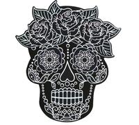 FIESTAS GUIRCA 6 silhouettes mexicaines à colorier (12 cm) - Décoration de tour, de traitement et de fêtes à thème - Idéal pour les célébrations d'Halloween et de la fête des morts - Noir