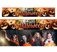 FIESTAS GUIRCA | Affiche Happy Halloween Tissu (290x50cm) - Décoration de Fête pour Halloween et Célébrations - Idéal pour Fêtes effrayantes - Multicolore
