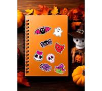 FIESTAS GUIRCA | Autocollants Assortis Halloween Holographiques - Décoration de Fête pour Halloween et Célébrations à Thème - Idéal pour Fêtes de Terreur et Événements Effrayants - Multicolore