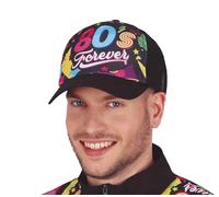 FIESTAS GUIRCA | Bob 80s Noir - (Chapeau Rétro pour Fêtes Costumées et Célébrations Thématiques des Années 80 et Disco) - Accessoire Unisexe pour Adultes - Idéal pour Carnaval et Halloween - Noir