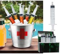 FIESTAS GUIRCA | Boîte de 6 Seringues (9 cm) - Accessoire Effrayant pour Décoration d'Halloween et Fêtes de Médecins et Infirmières - Accessoire de Costume pour Tous - Transparent