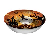 FIESTAS GUIRCA | Bol à Citrouille Réutilisable (27 cm) - Décoration de Table pour Fêtes d'Halloween Terrifiantes - Idéal pour Célébrations de Peur - Orange, Noir