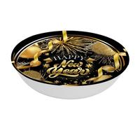 FIESTAS GUIRCA | Bol de Nouvel An Réutilisable (32 cm) - Décoration de Table pour Fêtes de Nouvel An et Célébrations Festives - Idéal pour Événements Élégants et Festifs - Noir et Or