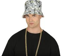 FIESTAS GUIRCA Bonnet Dollar vert et blanc (taille unique) - Chapeau de fête pour adultes - Accessoire unisexe pour célébrations, enterrements de vie de garçon et fêtes à thème - Vert et blanc