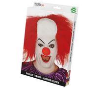 FIESTAS GUIRCA | Calva de Payaso Rojo (Taille Unique) - Perruque pour Costume de Clown de Cirque et Halloween - Accessoire de Fête pour Homme Adulte - Idéal pour Carnaval et Événements - Rouge