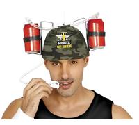 FIESTAS GUIRCA | Casque Boisson Soldier of Beer Vert (Taille Unique) - Accessoire de Fête pour Enterrements de Vie de Garçon et Célébrations - Idéal pour Fêtes à Thème Militaire et Bière