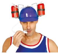 FIESTAS GUIRCA | Casque Porte-Boissons Multicolore - Accessoire Amusant pour Enterrement de Vie de Garçon et Fêtes de Bière