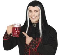 FIESTAS GUIRCA | Chope à bière avec faux sang (15 cm) (400 ml) - Décoration de table pour Halloween et les fêtes d'horreur - Accessoire idéal pour les fêtes et les boissons - Transparent et rouge