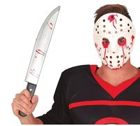FIESTAS GUIRCA - COUTEAU DE CHEF PLASTIQUE ENSANGLANTÉ 50CM - Accessoire de déguisement - Cosplay pour Halloween - Thême(s) :