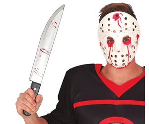 FIESTAS GUIRCA - COUTEAU DE CHEF PLASTIQUE ENSANGLANTÉ 50CM - Accessoire de déguisement - Cosplay pour Halloween - Thême(s) :
