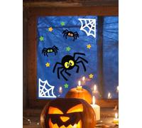 Fiestas Guirca Décoration gel araignées 20×25 cm mur/porte/fenêtre - Idéal Halloween - Multicolore