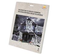FIESTAS GUIRCA Décoration en tissu pour créer des toiles d'araignées (2 x 5 m) - Décoration murale, porte et fenêtre pour Halloween et fêtes à thème - Idéal pour les environnements terrifiants - Blanc