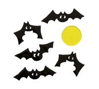FIESTAS GUIRCA | Décoration Gel Chauves-souris (20x20 cm) - Ornement pour Mur, Porte et Fenêtre - Idéal pour Halloween et Fêtes d'Horreur - Décoration de Chauves-souris pour Célébrations - Noir